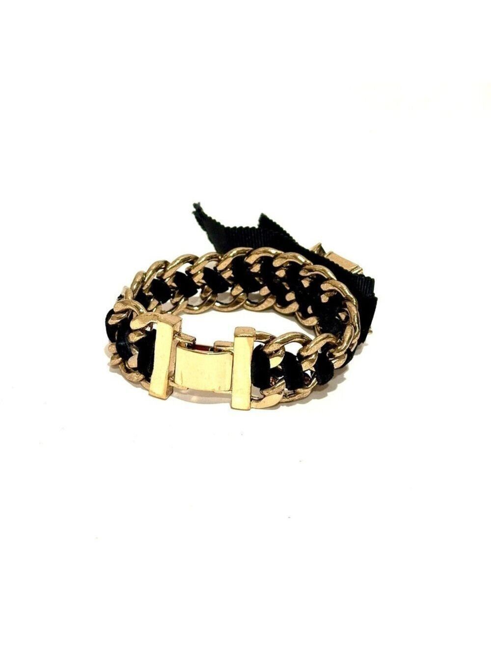Banana Republic Black Crystal Ribbon Statement Bracelet NWT - Picture 5 of 7